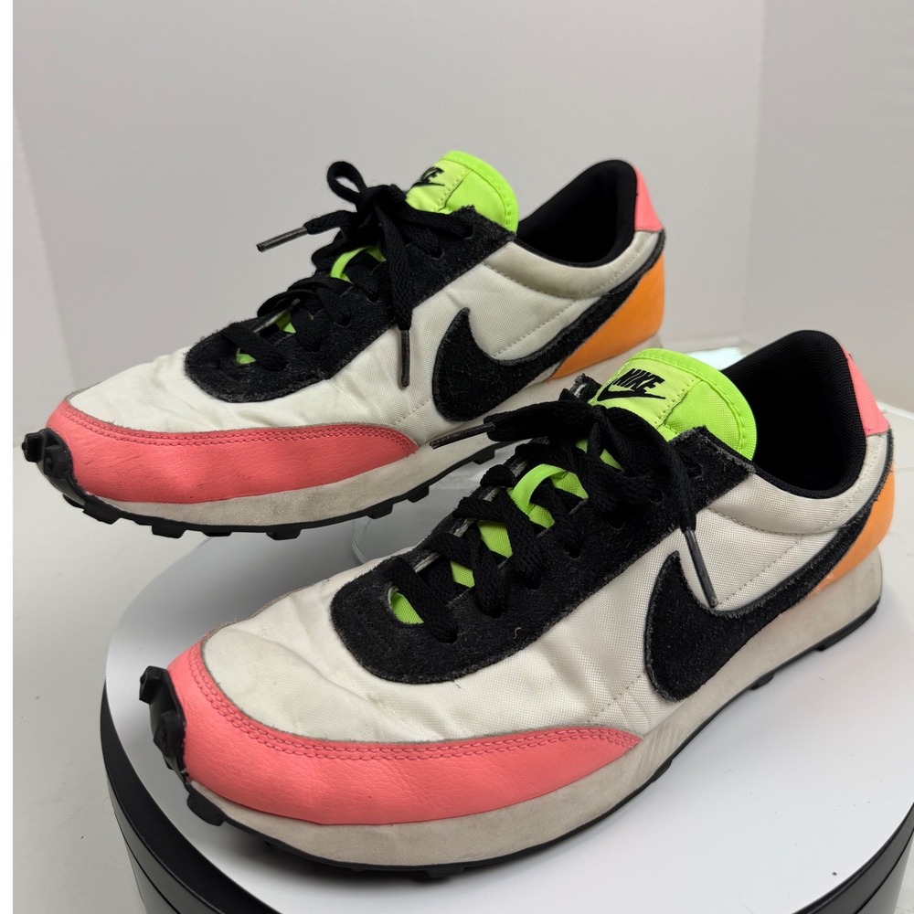 Nike Waffle Black Pink Lime Green Running Walking Tennis Shoe Sneakers Womens 10 - Picture 1 of 16